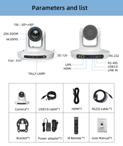 IP-камера 4K PTZ с 20-кратным оптическим зумом USB для HDM1 POE & AI, дистанционное управление с автоматическим отслеживанием для потоковой передачи видео конференций - Product Image 6