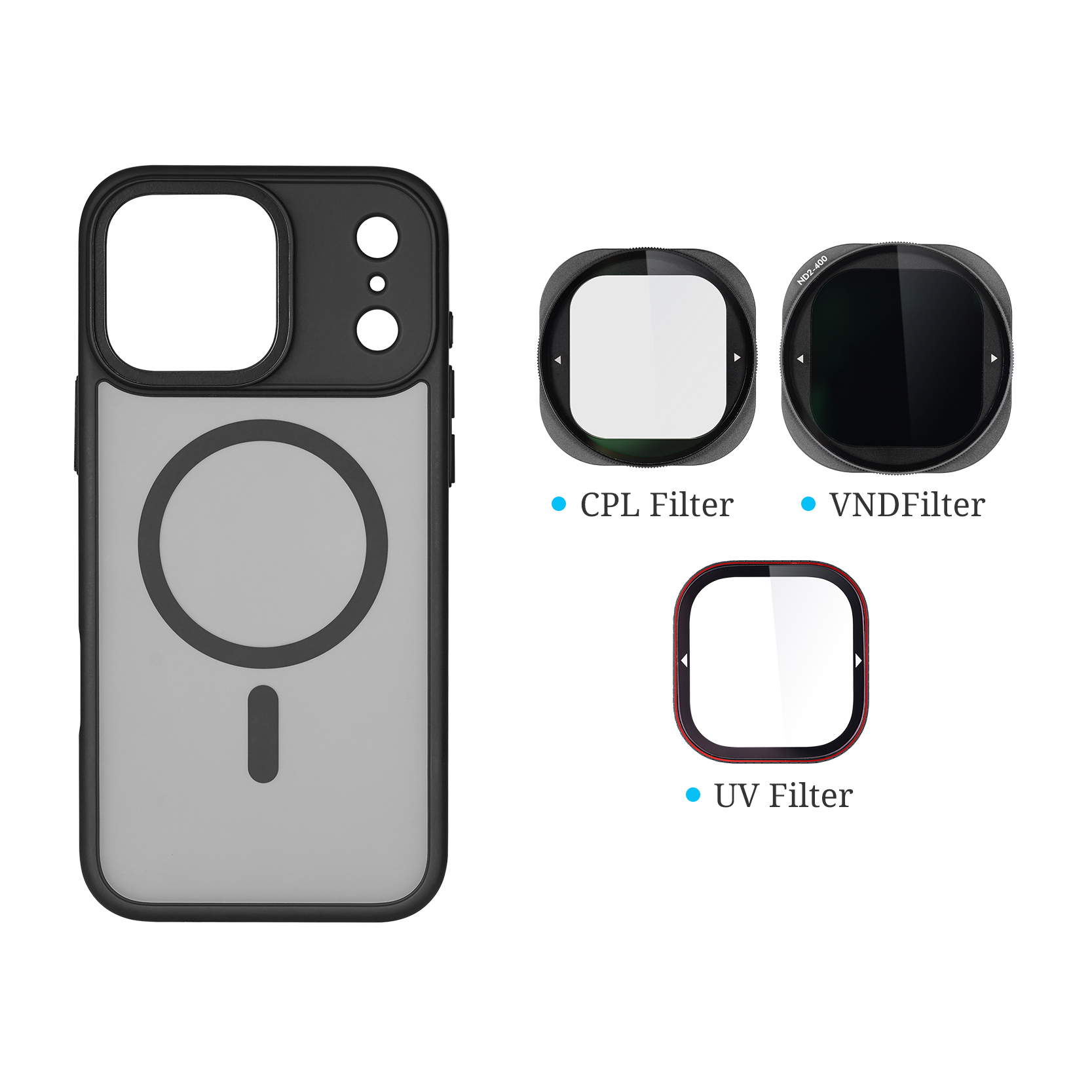 Gray-Case+UV+CPL+VND Filter