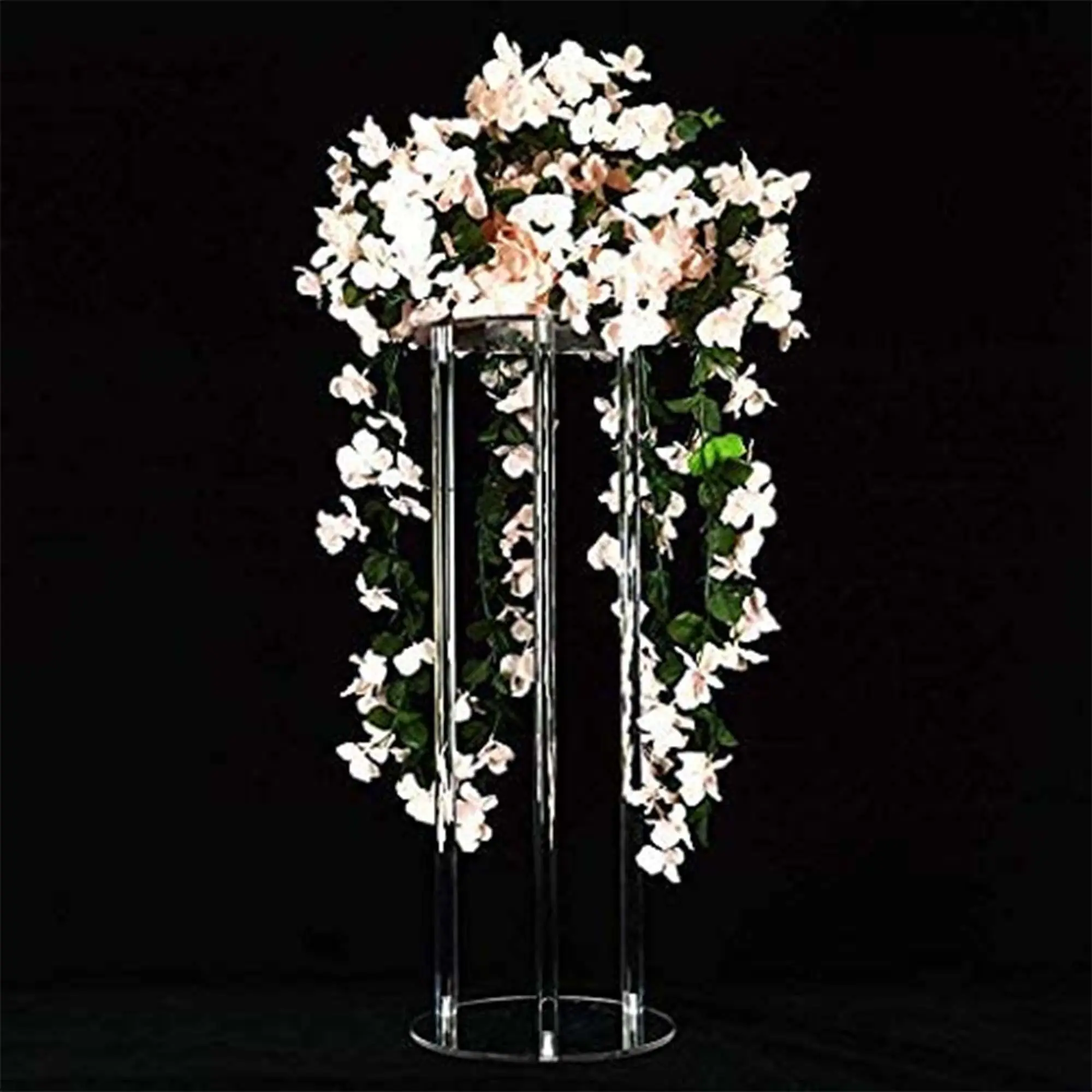 Decorativi Colonne di Nozze di Nuovo Disegno Rotondo Pilastri Acrilico Trasparente Bancarelle di Fiori Da Sposa Decorazioni Bouquet Matrimonio