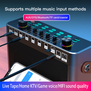 Mini altavoz de karaoke para exteriores con luces LED Tarjeta de sonido inalámbrica Conexión BT para fiestas 30W Salida de potencia Funciona con pilas - Product Image 4