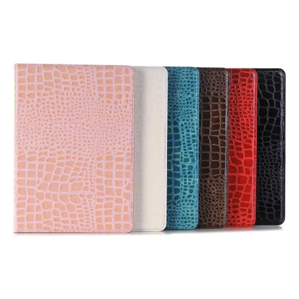 Sang Trọng Mô Hình Cá Sấu Lật Leather Wallet Khe Cắm Thẻ Trường Hợp Đối Với iPad Pro 12.9 Inch 2020