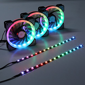 Senseled ПК цветных (RGB) светодиодных лент Магнитная светодиодная лента для ПК чехол Сделай Сам освещения 5V 3-контактный ARGB заголовки совместим с материнской платой - Product Image 1