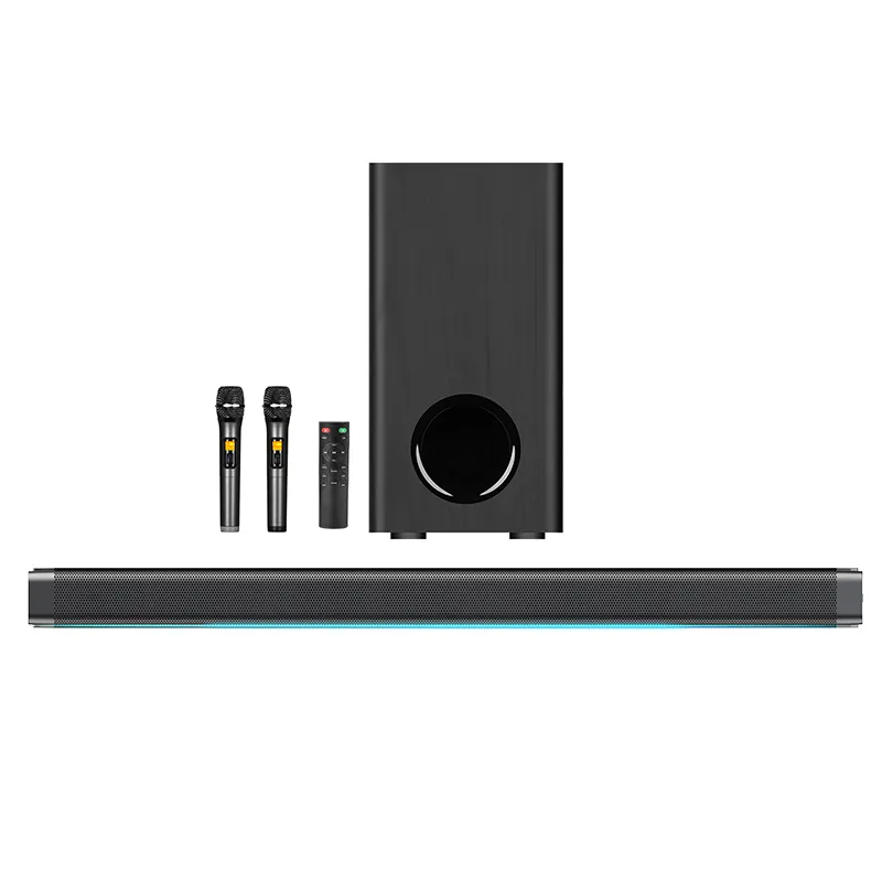 Venta al por mayor 2,1 barra de sonido sistema de sonido 120W Audio TV altavoz Barra de sonido con subwoofer para TV sistema de cine en casa