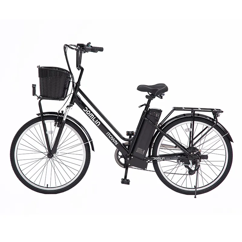 Bicicleta da cidade elétrica de 26 polegadas, 36v, 250w, 350w, 7 velocidades, para mulheres, bicicleta popular