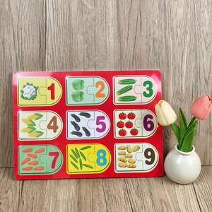 数字学習ボード: パーソナライズされた1-10子供向けカウントパズル-カラフルな木製番号タイルと初期の数学教育玩具 - Product Image 1