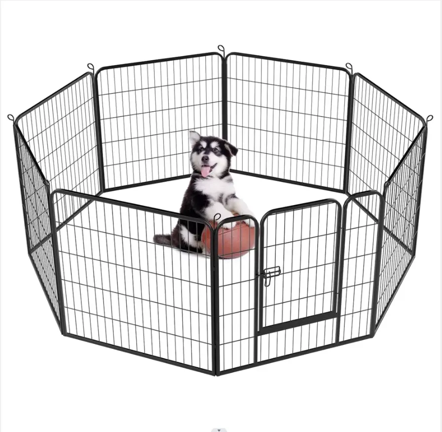 犬用プレイペン屋内ペット囲いフェンス8パネル犬用フェンス屋外動物用ペットフェンス