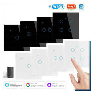 86 Tuya WiFi akıllı anahtar ab dokunmatik ışıklı anahtar hiçbir nötr tel Alexa kablosuz RF433 duvar uzaktan ses kontrolü ile uyumlu - Product Image 6
