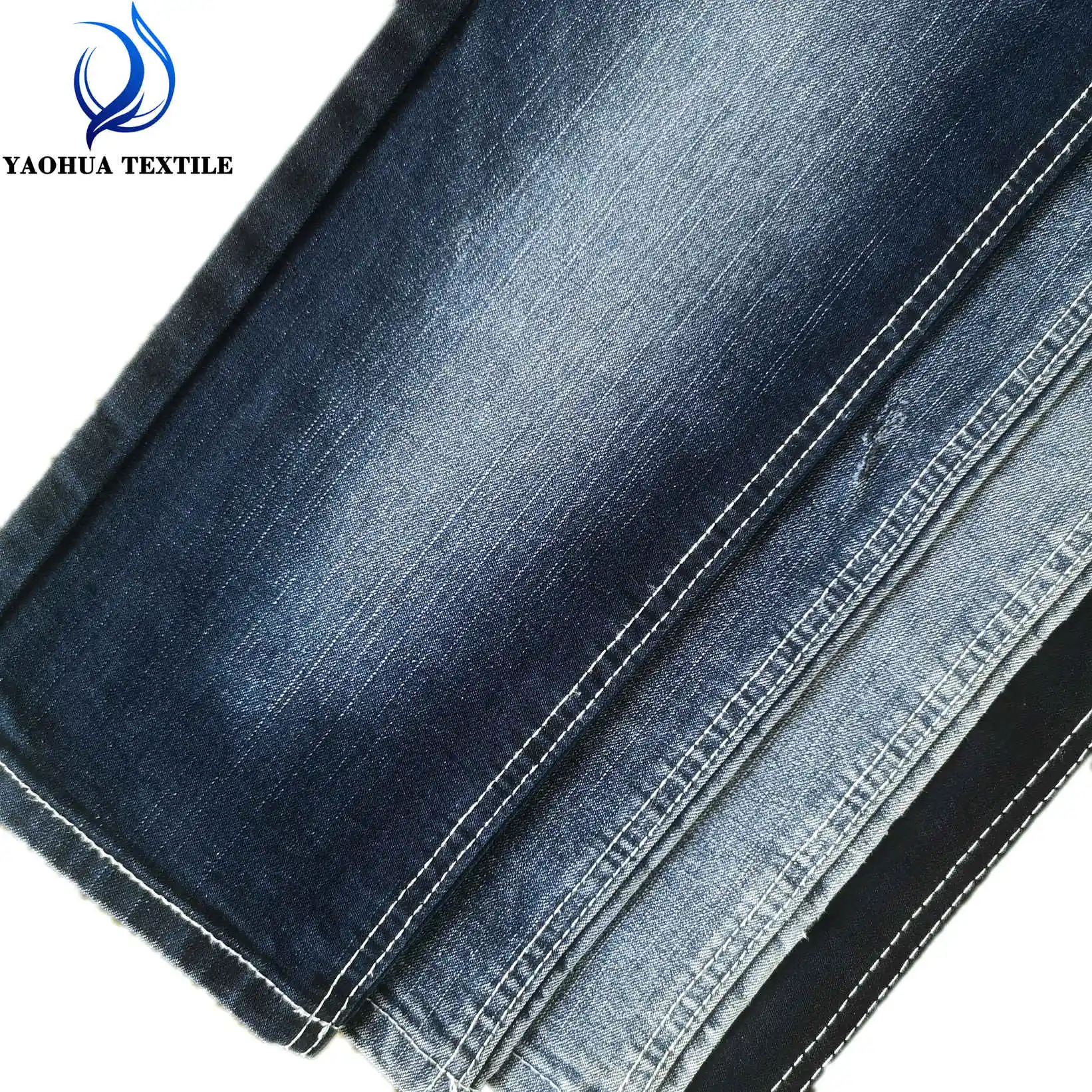 2081 2/1 sarga de algodón de viscosa de poliéster spandex denim stretch tela para jeans con precios competitivos
