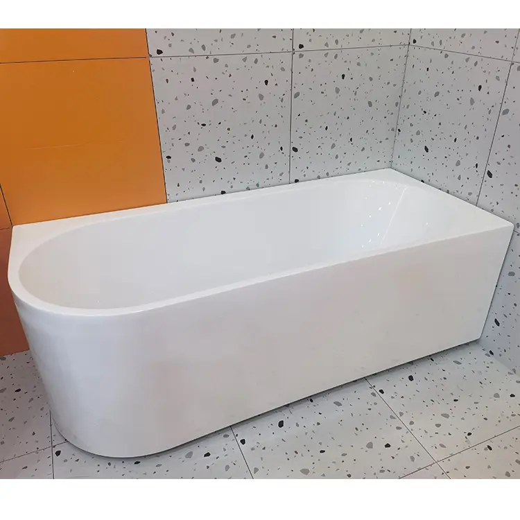 Luxury Freestanding Household Simple Deep Immersion Acrylic Left Custom Corner Bathtub