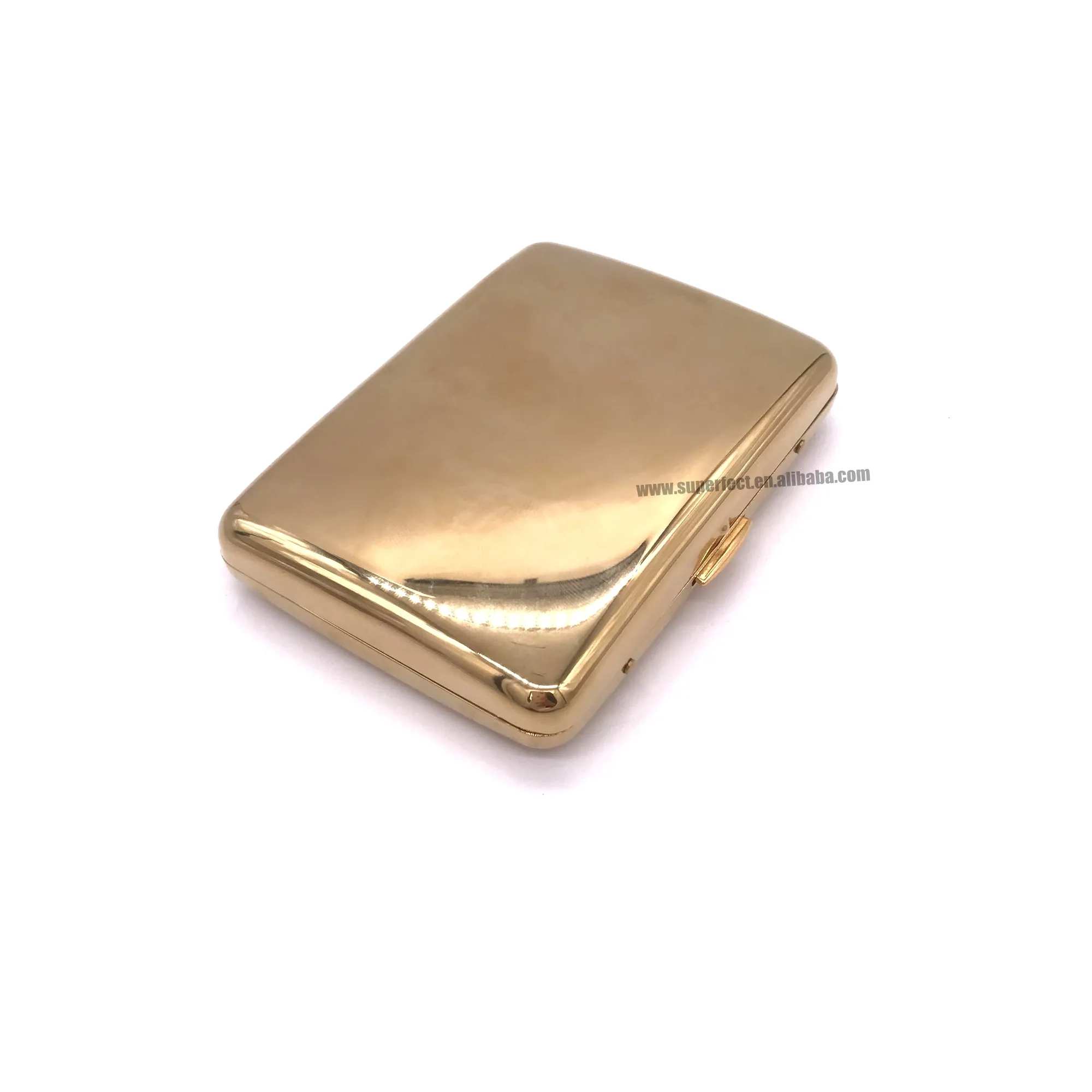 Высококачественный зеркальный металлический портсигар из нержавеющей стали с отполированным золотом 16 шт. на заказ