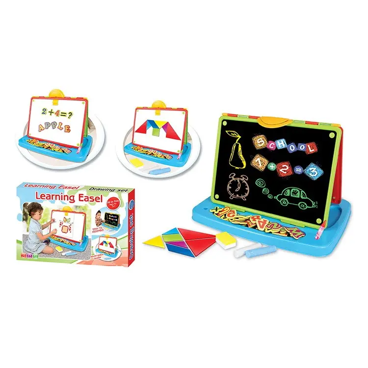 double-faced learning board plastic magnetic drawing easel educational painting board