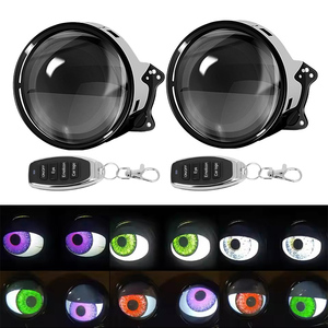 Dinamik şeytan göz LED araba ışık 33 modları dekoratif Lens far modifikasyonu araba farı Sharingan Led - Product Image 4