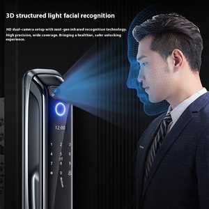 Wifi Smart Lock Gezichtsherkenning Vingerafdruk Toegang Houten Deur Monitor <span class=keywords><strong>Intercom</strong></span> Met Cloud Ondersteuning Thuis Gebruik Grensoverschrijdend Gebruik - Product Image 2