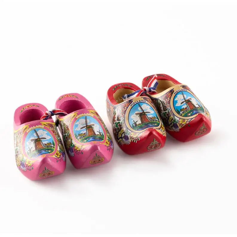 custom wholesale natural home deco souvenir Holland Souvenirs Wooden Shoes Dutch Clogs