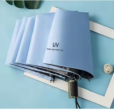 Parapluie 8K long et vinyle (UV) bleu