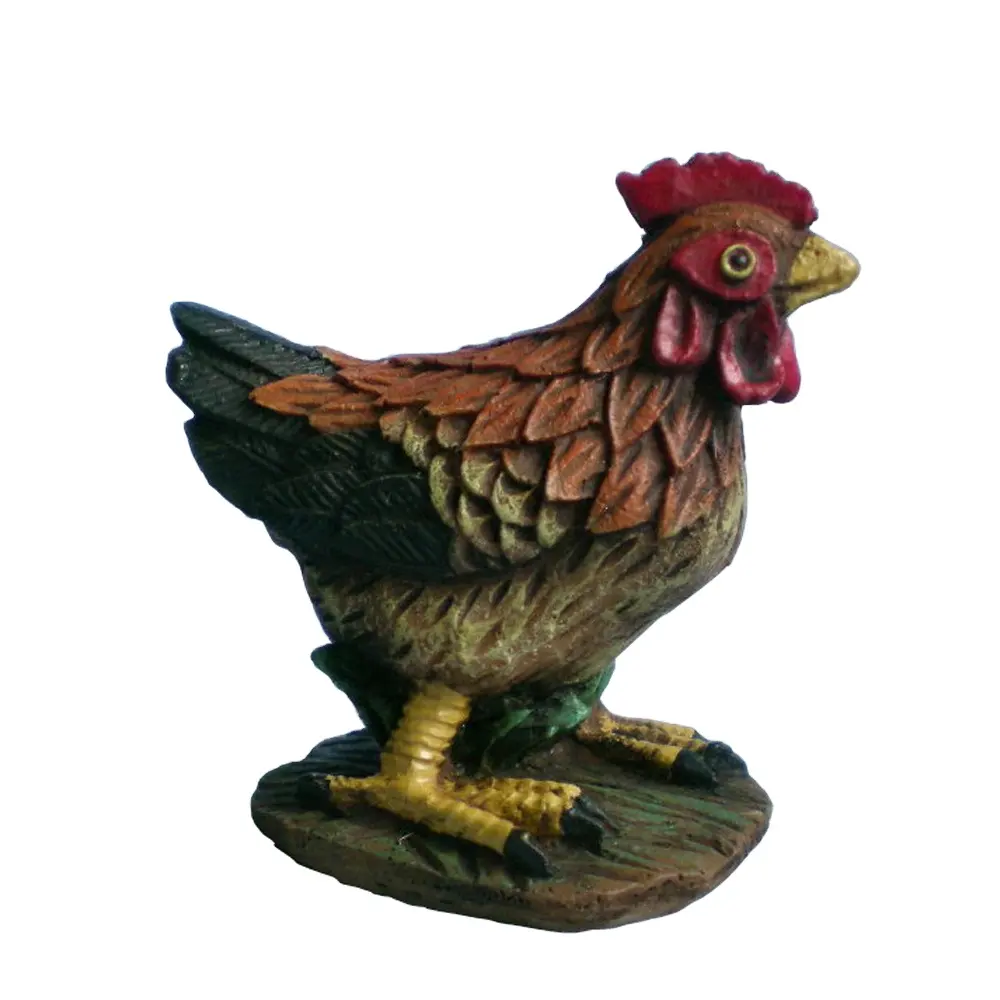 Figurine animale en résine personnalisée artisanat statue de coq de poule d'extérieur pour la décoration de jardin