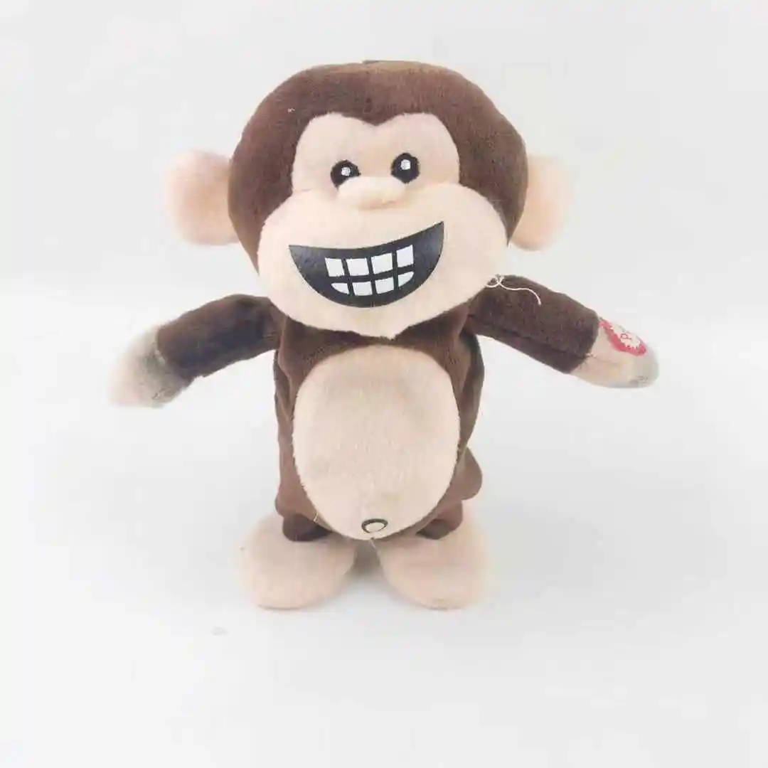 Magnétophone électronique créatif parlant et marchant singe animal en peluche pour cadeaux de bébé