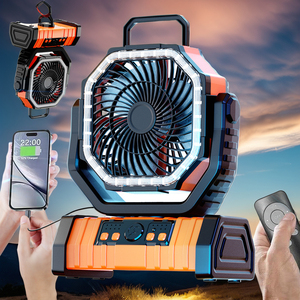 <strong>Portable</strong> Small Outdoor Camping Ceiling With Light With Remote <strong>Control</strong> 10000Mah/20000Mah Power Bank Rechargeable Wall Mounted Fan - Product Image 1