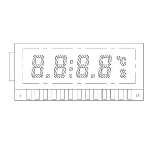 Pantalla LCD de 7 segmentos de temperatura ultrabaja GDC04212 para pantallas de segmento