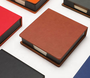 Bloc de notas con logotipo de impresión personalizada, cubierta dura, promocional, no pegajoso, con caja de cuero Pu, regalo de promoción, uso de oficina - Product Image 5