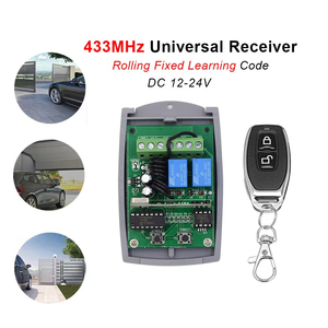 Interruttore di controllo remoto della porta del cancello del Garage a 2 canali 433MHZ ricevitore di Rolling Code di apprendimento fisso ricevitore telecomando universale - Product Image 6