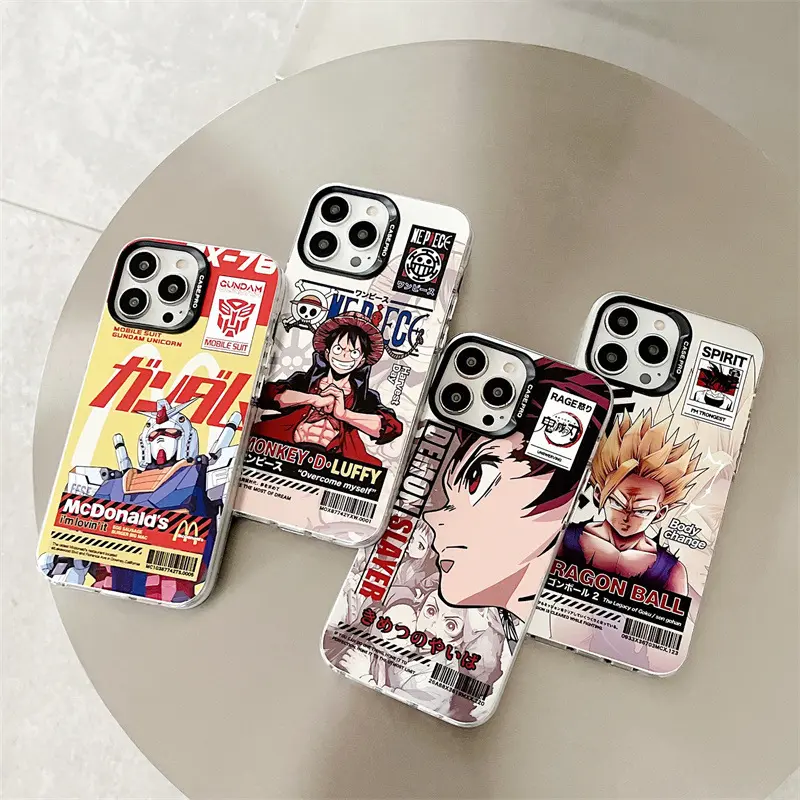 Anime Lufei Gaoda Ghost Killing Sun Wukong Aplicação transfronteiriça para Apple iPhone 14 promax Phone Case 13 conjuntos de software