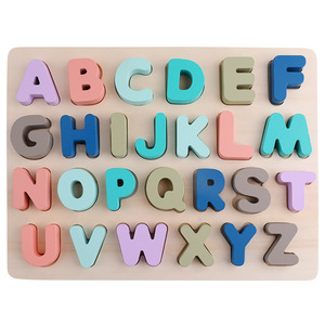 子供の教育パズル木のナンバーレター形状認識ボードハンドグラブボードパズル教育玩具 - Product Image 5