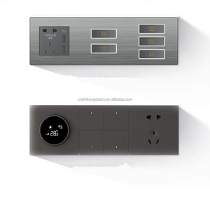 Zhikong Dashi fabrika V9A1K akıllı Metal anahtarı 86mm gri duvar paneli 10A akım RS485 & otel odaları için Ethernet dokunmatik Panel - Product Image 3