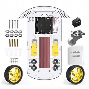 Studie 2WD Motor Smart Robot Auto Chassis Kit mit Acryl Speed Encoder Batterie kasten für Ardui - Product Image 3