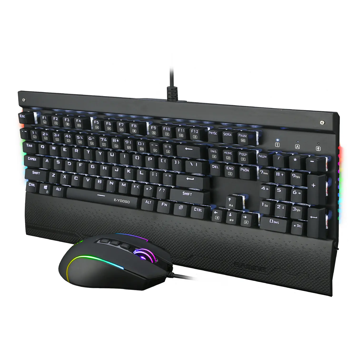 Hot Selling Cheap Custom 104 Keys wired keyboard and mouse combo RGB Backlight gaming keyboard and mouse