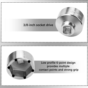 7 pièces outils automobiles outils de Service d'huile Kit principal de douille capuchon d'outil de retrait ensemble de clés de filtre à huile en aluminium - Product Image 5