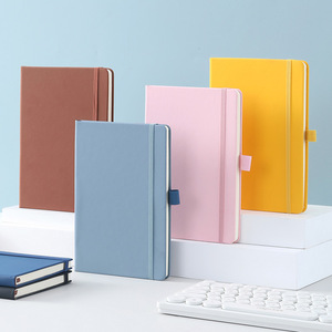 Cuaderno diario de piel sintética A5 personalizado al por mayor, 100 hojas con correa elástica y logotipo de marca impreso, diario, cuaderno de notas