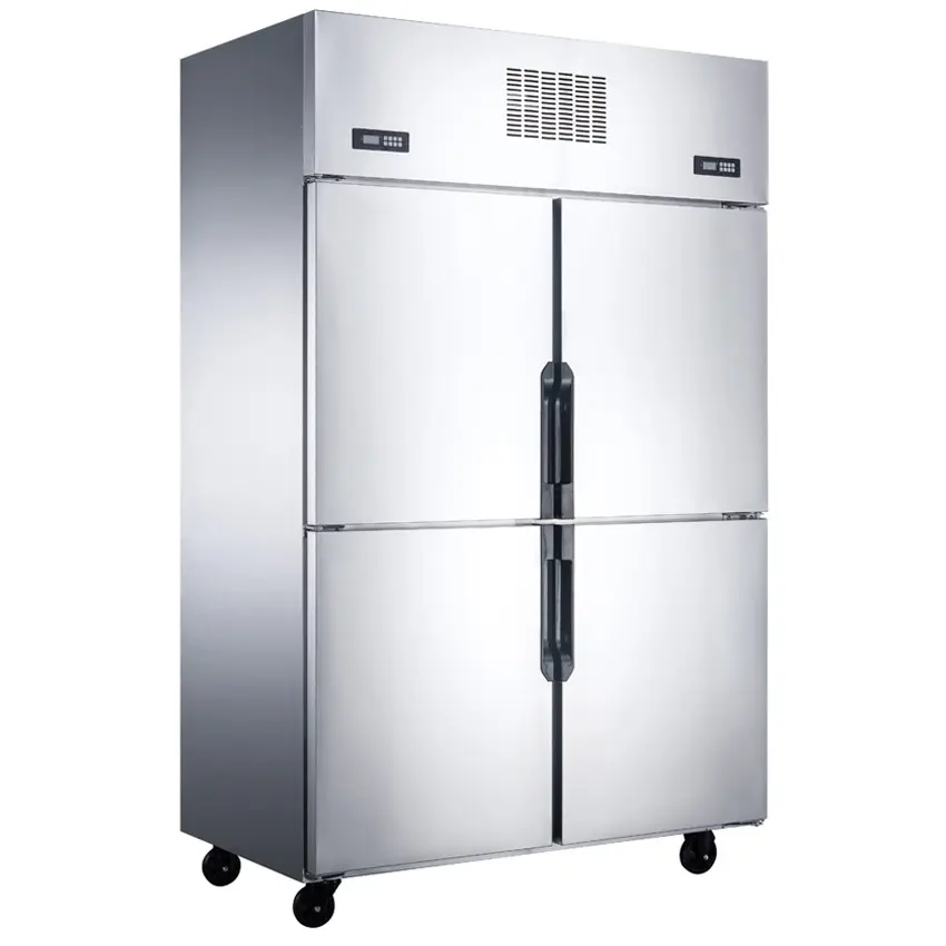 Refrigerador vertical de enfriamiento estático de acero inoxidable comercial a precio de fábrica, equipo de cocina para restaurante