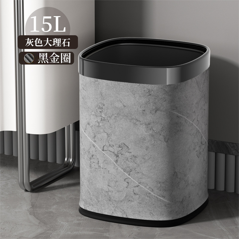 15L - High-grade Grey Marble with Black and Gold Ring
