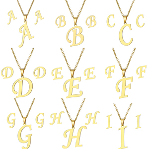 Kisswife Hot Bán Thép Không Gỉ Thư Vòng Cổ Bông Tai Trang Sức Set A-Z Bảng Chữ Cái Mặt Dây Chuyền Ban Đầu Vòng Cổ Stud Bông Tai SE - Product Image 2