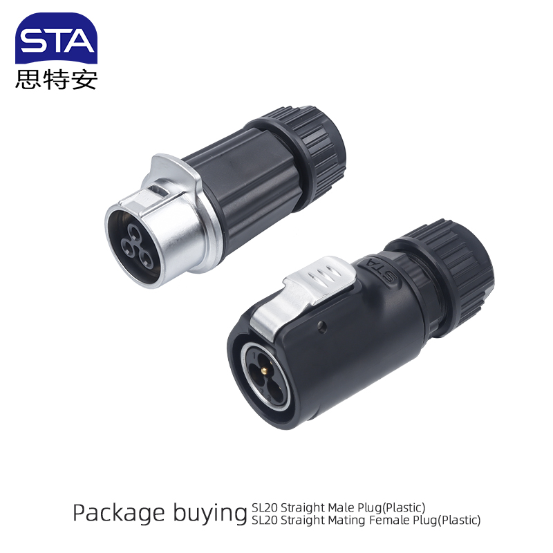 Straight Male Plug+Mating Female Plug