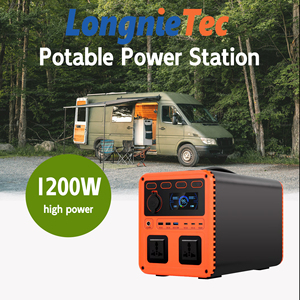 ポータブル1200W LiFePO4バッテリー発電所AC/DC 300WソーラーパネルEUプラグ家庭用屋外キャンプカー用