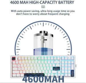 Teclado RGB de ordenador multifuncional blanco Hexgears E4 Pro con interruptor Kailh - Product Image 2