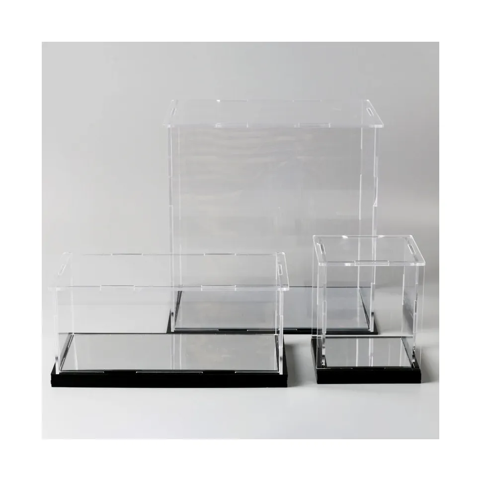 卸売高品質防塵プレキシガラス透明組み立てモデルおもちゃディスプレイボックスアクリルフィギュアディスプレイケース