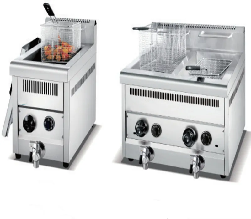 Commercial 12L Double Réservoir Gaz Poulet Pression Friteuse Multifonctionnel Électrique Équipement De Cuisson Français Usage Domestique 8L PLC