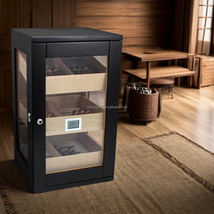 <strong>Humidor</strong> with Hygrometer &amp; Humidifier Three Removable Drawers Partitions for 75~100 Pcs Luxury Wood Cigar <strong>Humidor</strong> Cabinet - Product Image 1
