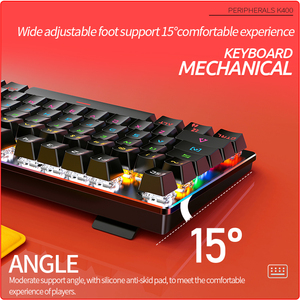 New Arrival K400 Keys Mechanical Gaming <strong>Keyboard</strong> LED Backlit RGB Green Axis Black Axis Wired Computer <strong>Keyboard</strong>
