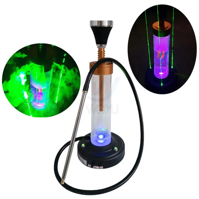 새로운 디자인 아크릴 led 레이저 스포트라이트 물 담뱃대 shisha 물 담뱃대 바