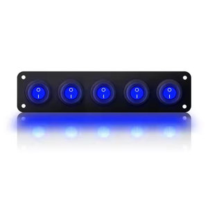 20A 12V DC açık/kapalı SPST anahtarı kontrolü ile 6 GANG nokta ışıklı Rocker anahtarı geçiş Metal Panel - Product Image 6