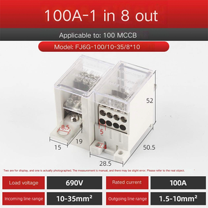 FJ6G Type Switch Terminal Nylon Junction Box <strong>Connector</strong> with 1 <strong>Input</strong> and 2/4/6/8/9/12 <strong>Output</strong> for Power Application Male/Female - Product Image 4