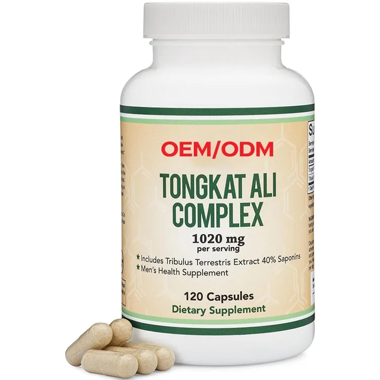 Eurycoma longifolia của nam giới hỗ trợ sức khỏe với 20mg Tribulus terrestris 120 viên nang Tongkat Ali chiết xuất 200 đến 1 cho nam giới