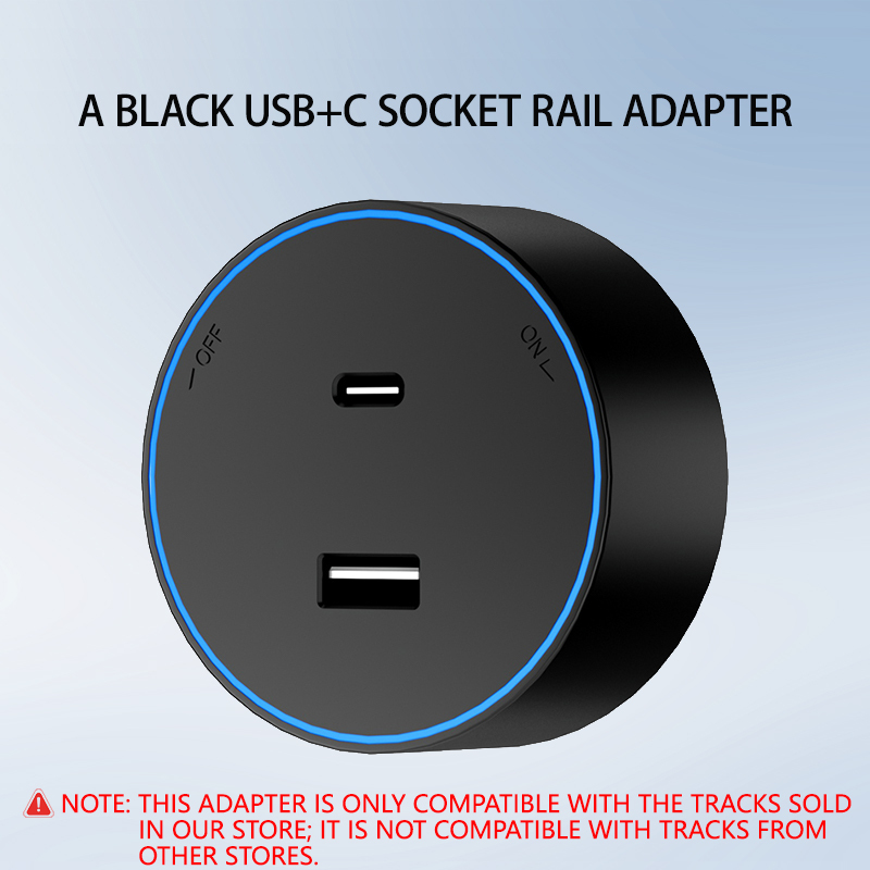 A BLACK USB+C SOCKET RAIL ADAPTER