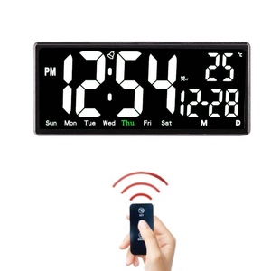 Grande orologio da parete digitale TEMP data settimana modalità notte orologio da tavolo 12/24H memoria spenta sveglia a LED per decorazioni per la casa - Product Image 1