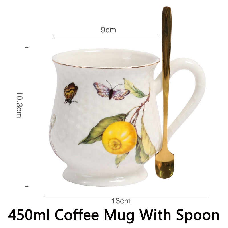 White 450ml Coffee Mug With Spoon