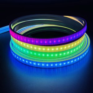 Özelleştirmek 12V 24V 10mm 12mm 13mm 15mm 20mm silikon tüp Neon RGBIC DMX adresli akıllı <span class=keywords><strong>Led</strong></span> Neon şerit işık
